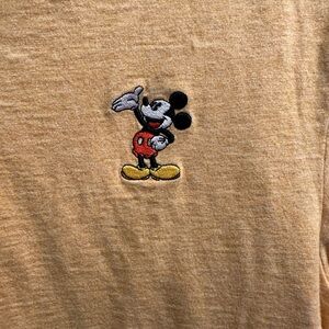 Disney Mustard Tee with Mickey Mouse Embroidery